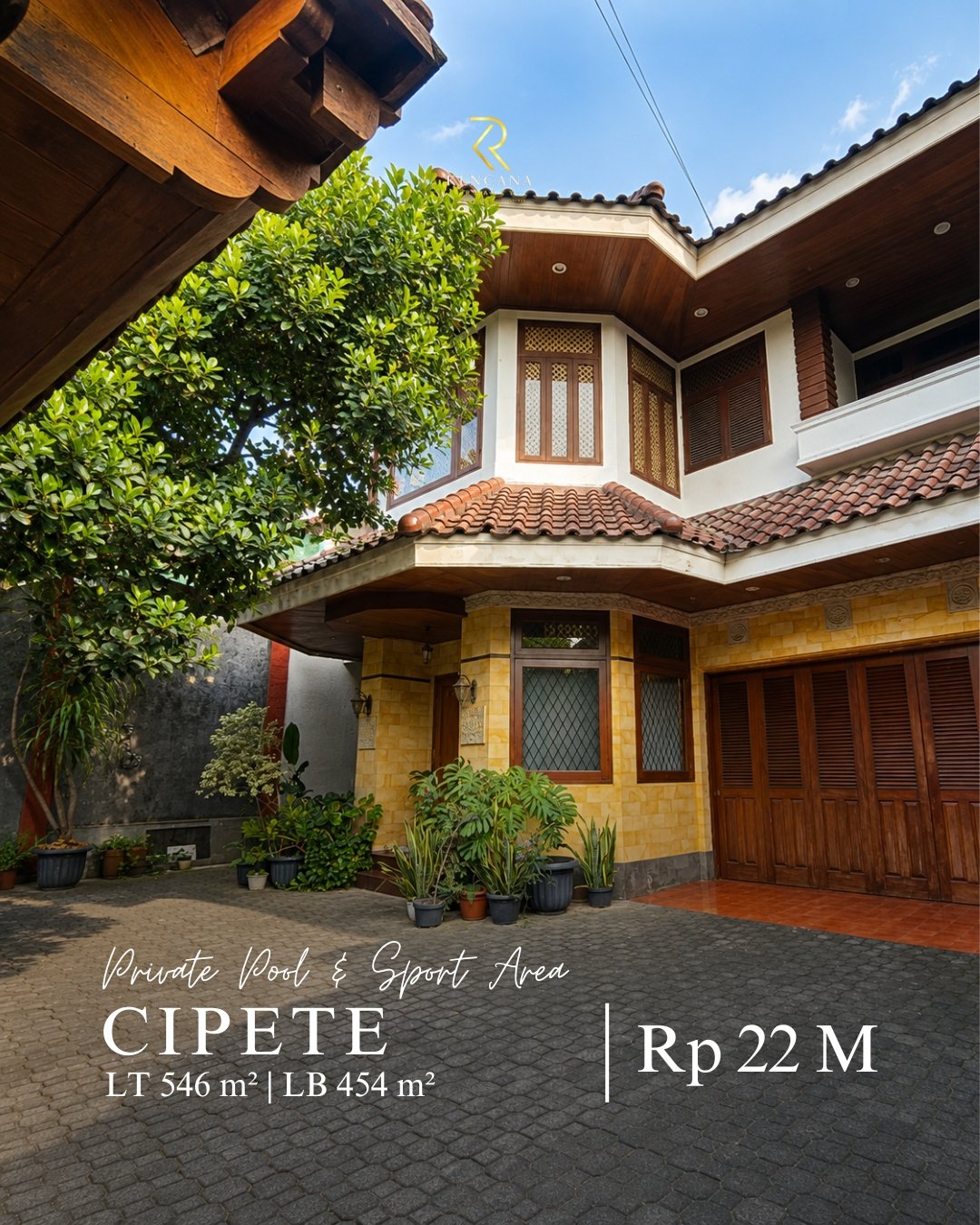 Dijual Rumah Mewah Cipete Jakarta Selatan dengan Private Pool & Sport Area — Nyaman, Lengkap, Siap Huni.